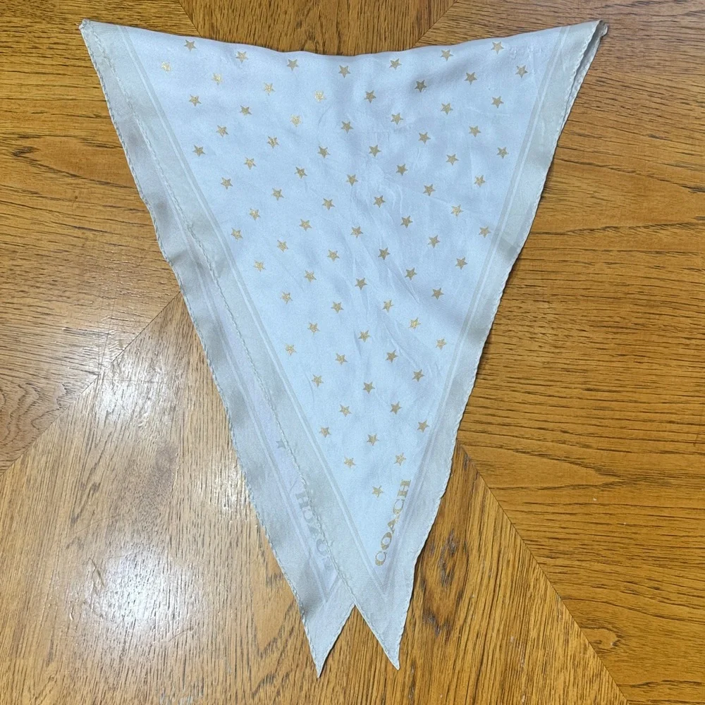 COACH STAR PRINT SILK DIAMOND SCARF